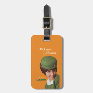 Retro Jet-Age Stewardess Luggage Tag
