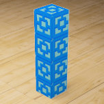 Retro Jet Set Blue Trellis Wine Gift Box<br><div class="desc">Add a splash of mid-century modern Palm Springs everywhere you go with this Retro Jet Set Blue Trellis patterned wine gift box. It was inspired by vintage concrete breeze blocks. The deconstructed take on 1950s architecture will give an instant designer feel to everyday life.</div>