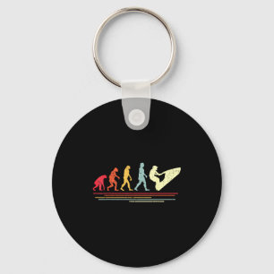 Retro jet skiing humor vintage watercraft jet keychain