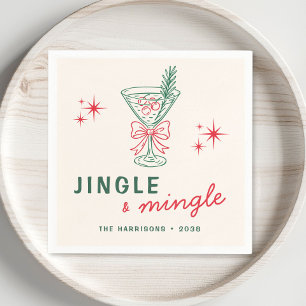 Retro Jingle Mingle Christmas Party Napkins
