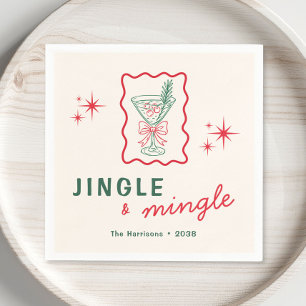 Retro Jingle Mingle Christmas Party Napkins