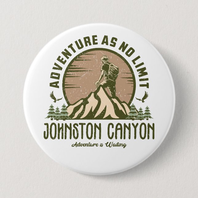 Retro Johnston Canyon Hike  Button (Front)