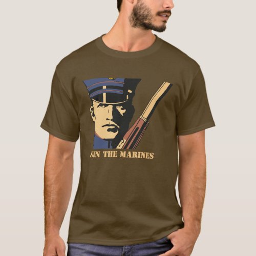 Retro Join the Marines custom dark T_Shirt