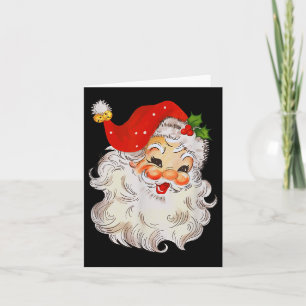 Retro Jolly Santa Claus Face Vintage St. Nick Chri Card