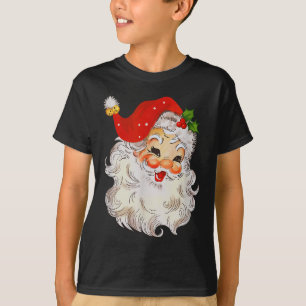 Retro Jolly Santa Claus Face Vintage St. Nick Chri T-Shirt