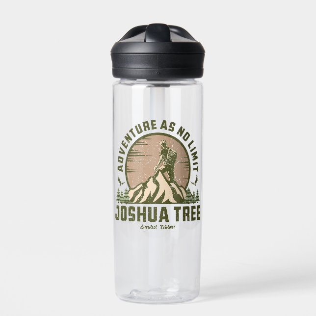 Retro Joshua Tree Hike  Water Bottle (Front)