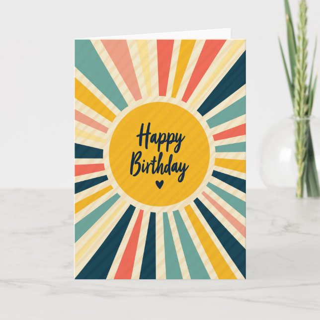 Retro Joy Birthday Card (Front)
