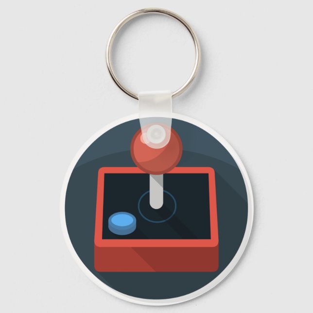Retro Joystick, 80's style video game joy stick Keychain (Front)
