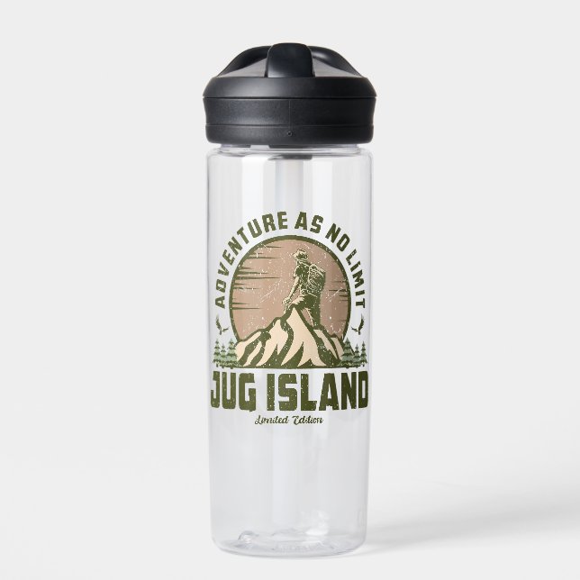 Retro Jug Island Hike  Water Bottle (Front)
