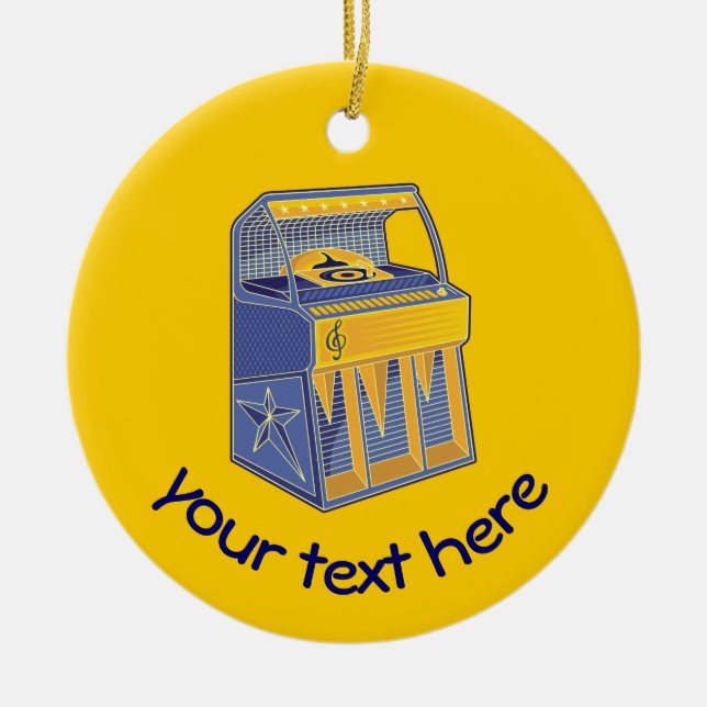 Retro Jukebox Ceramic Ornament (Front)