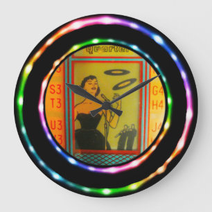Retro Jukebox Fake Neon! Round Clock
