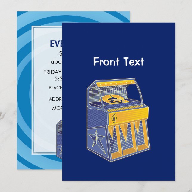 Retro Jukebox Invitation (Front/Back)