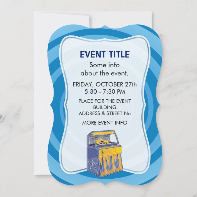 Retro Jukebox Invitation (Back)
