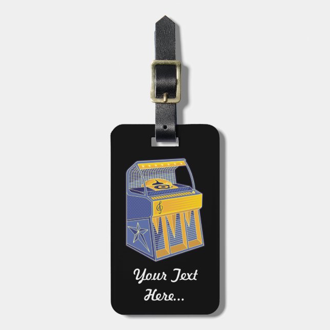 Retro Jukebox Luggage Tag (Front Vertical)