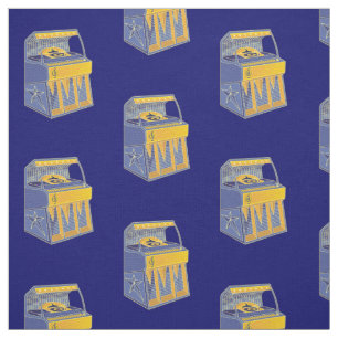Retro Jukebox Pattern Fabric