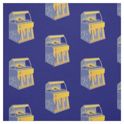 Retro Jukebox Pattern Fabric