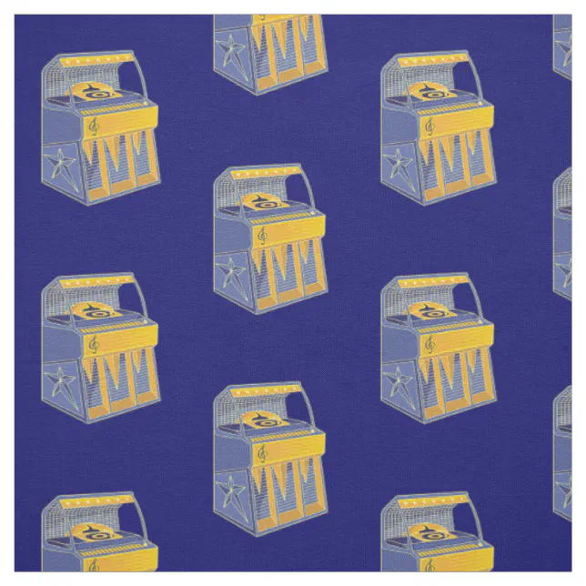 Retro Jukebox Pattern Fabric | Zazzle
