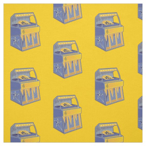 Retro Jukebox Pattern Fabric