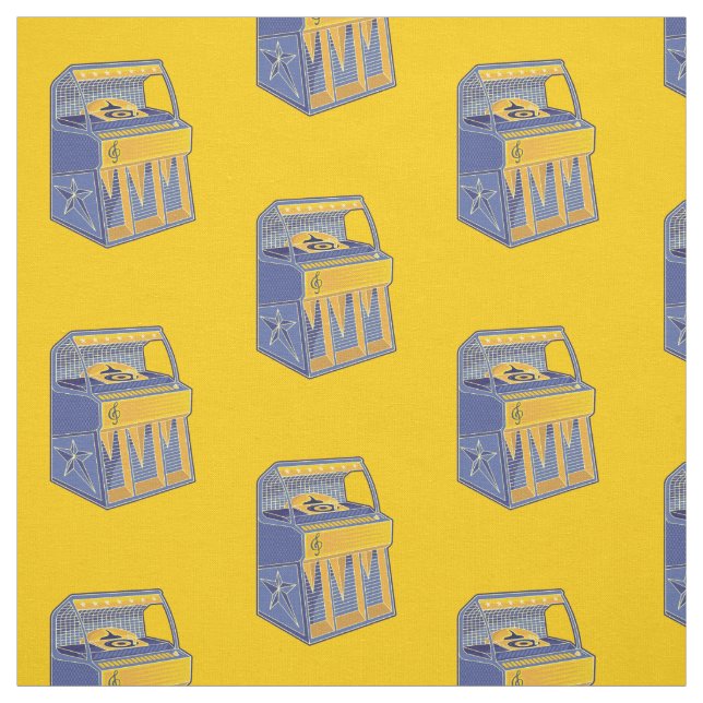 Retro Jukebox Pattern Fabric (Swatch)