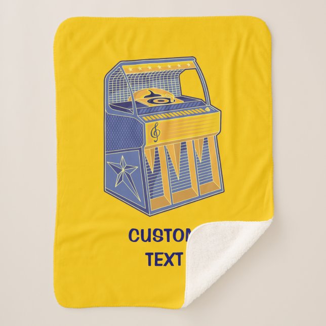 Retro Jukebox Sherpa Blanket (Front)