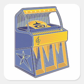 Retro Jukebox Square Sticker