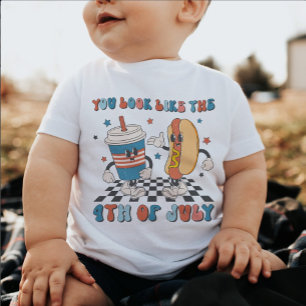 Retro July 4th Independence Day Funny Picnic Baby T-Shirt