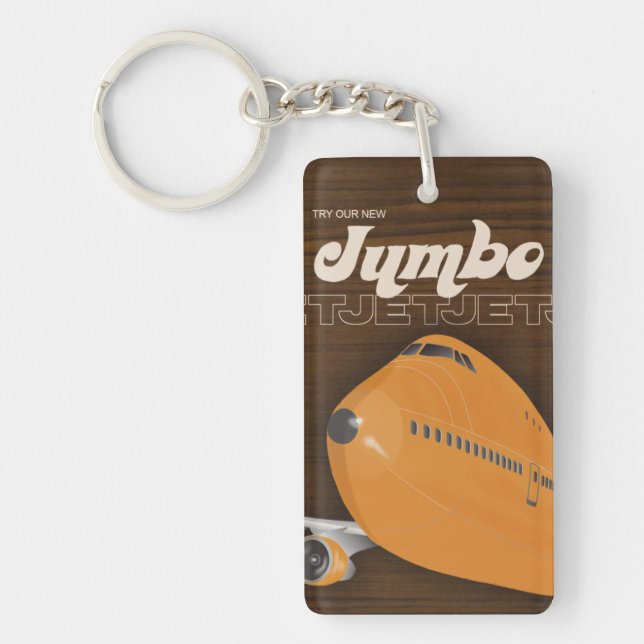 Retro Jumbo Jet Airliner Keychain (Front)
