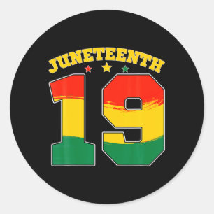 retro juneteenth 19 african american freedom black classic round sticker