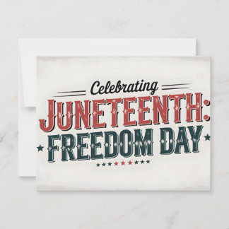 Retro Juneteenth Typography, Black Freedom day Holiday Card