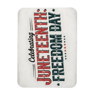 Retro Juneteenth Typography, Black Freedom day Magnet