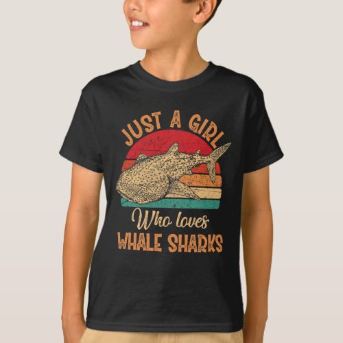 Retro Just A Girl Who Loves Whale Sharks Vintage T_Shirt