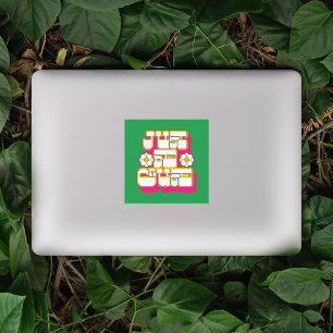 Retro Just Because Pink and Green Sticker