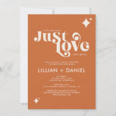 Retro Just Love Orange and Cream Casual Wedding Invitation (Front)