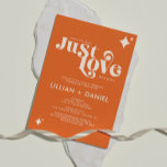 Retro Just Love Orange and Cream Casual Wedding Invitation<br><div class="desc">This Retro Just Love Orange and Cream Casual Wedding Invitation is perfect for a simple couple. This modern retro look is great for minimalist and the color palette gives off such a 70's retro era feel.</div>