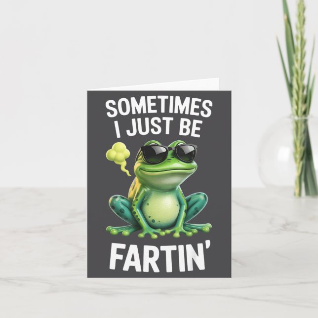 Retro Just Sometimes Fartin I Frog Card (Front)