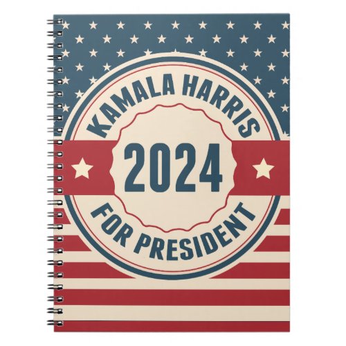 Retro Kamala Harris for President 2024 Election Notebook