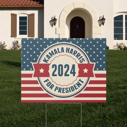 Retro Kamala Harris for President 2024 Election Sign