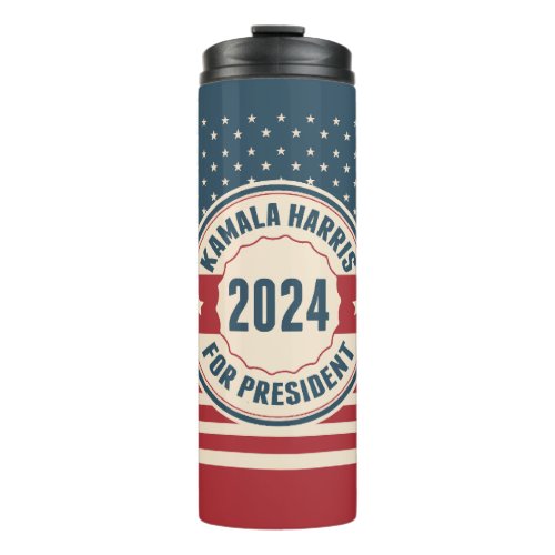 Retro Kamala Harris for President 2024 Election Thermal Tumbler