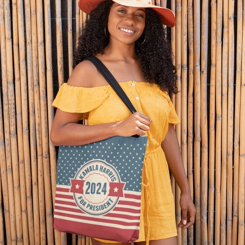 Retro Kamala Harris for President 2024 Election Tote Bag