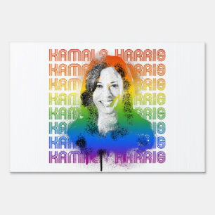Retro Kamala Harris Pride Sign