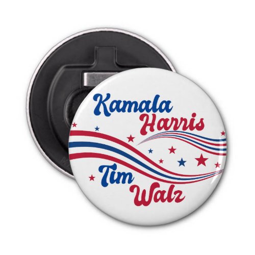 Retro Kamala Harris Tim Walz Cute Election Bottle Opener