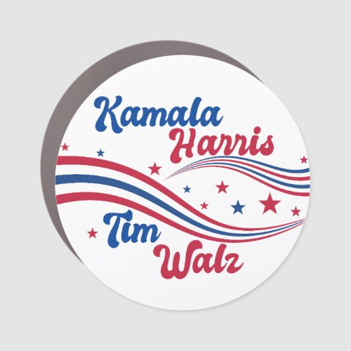 Retro Kamala Harris Tim Walz Cute Election Car Magnet