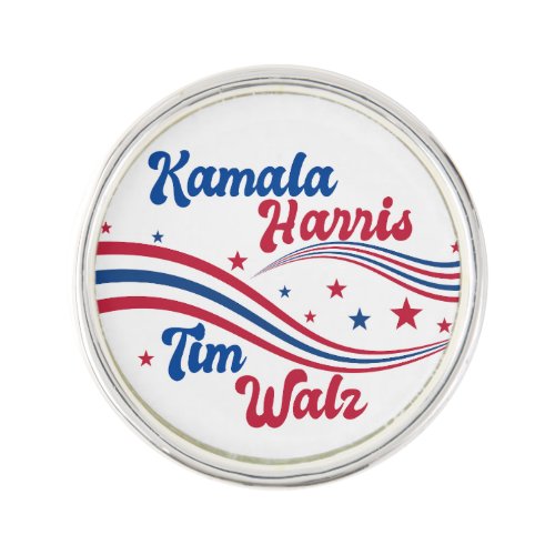 Retro Kamala Harris Tim Walz Cute Election Lapel Pin