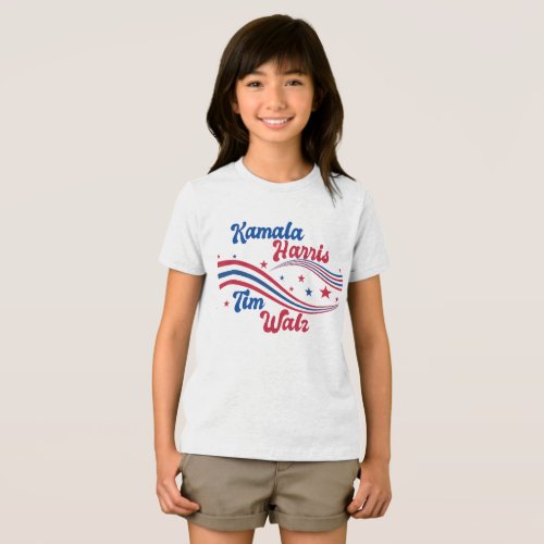 Retro Kamala Harris Tim Walz Cute Kids Tri_Blend Shirt