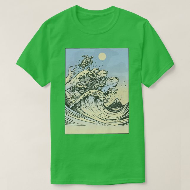 Retro Kanagawa Great Wave Japan  T-Shirt (Design Front)