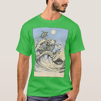 Retro Kanagawa Great Wave Japan  T-Shirt