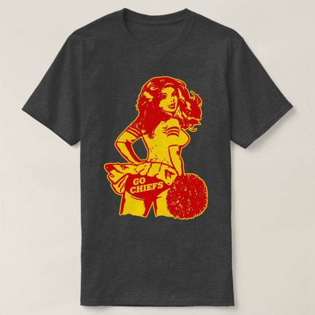 Retro Kansas City Cheerleader Baseball TShirt (Design Front)