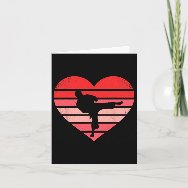 Retro Karate Judo Heart Valentine Martial Art Boys Card (Front)