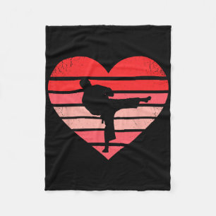 Retro Karate Judo Heart Valentine Martial Art Boys Fleece Blanket