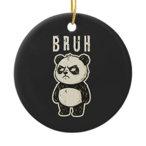 Retro Karate Panda Martial Arts Sunset Ceramic Ornament